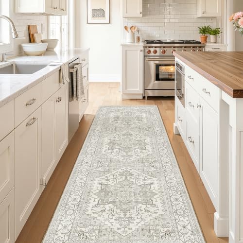 befbee 2.5 x 8 Kitchen Runner Rug for Hallways,Beige Washable Runner Rugs - Image 2