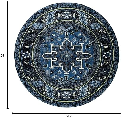 SAFAVIEH Vintage Hamadan Round Rug 8', Traditional Blue & Grey VTH211N - Image 2