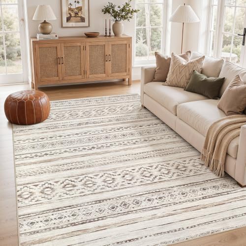 cotiled Boho 5x8 Area Rugs for Living Room: Soft Moroccan Washable Rug by COTILED