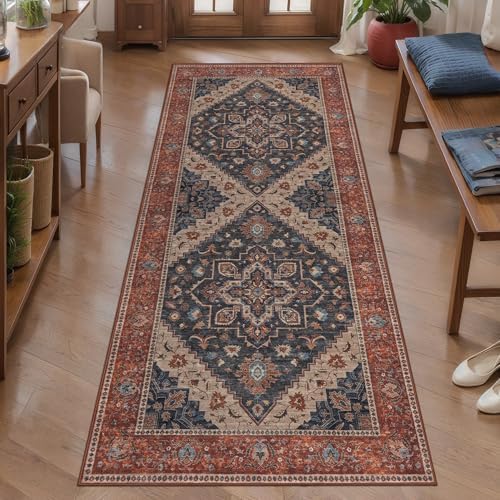 Tangsoo 2x5 Washable Runner Rugs for Hallway, Vintage Non Slip Rug Runner by Tangsoo