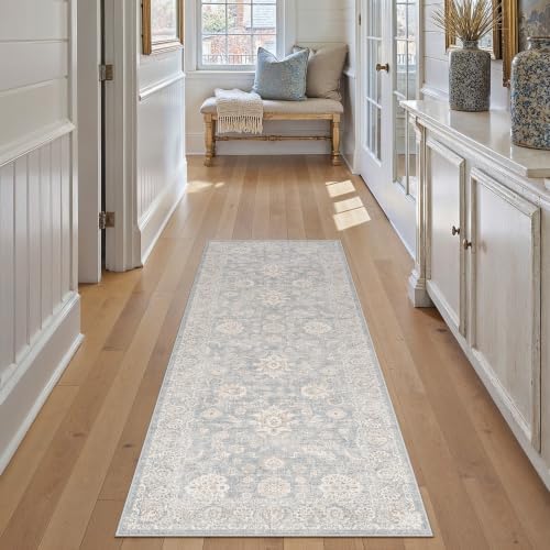 2x6 Blue Cream Neutral Runner Rug - Image 2