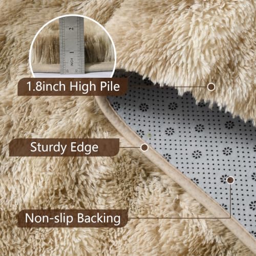 Noahas 2x8 Khaki Fluffy Soft Runner Rug Non-Slip for Bedroom Dorm Hallway - Image 6