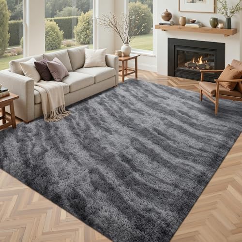 4x6 Feet Area Rugs for Bedroom, Zebra Grey Plush Fluffy Shaggy Living Room Rugs Non-Slip, Ultra Soft Carpet for Nursery Kids PlayRoom Dorm Office Indoor - Image 2