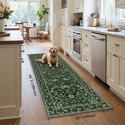 HEBE Hallway Runner Rug 2'x6', Washable Non Slip Kitchen Rug Runner - Image 2