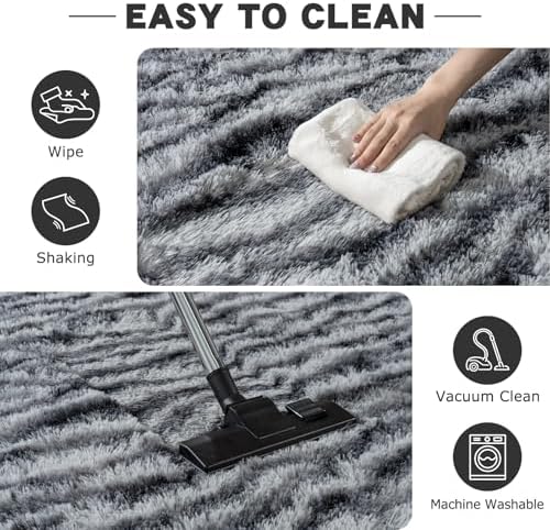 6x9 Zebra Fluffy Rug for Bedroom Living Room Washable Non-Slip - Image 7