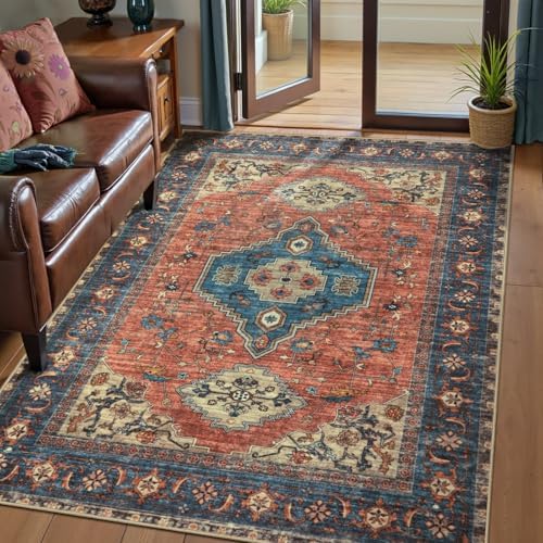 Tangsoo Oriental 3x5 Washable Area Rugs, Vintage Non Slip Accent Rug by Tangsoo