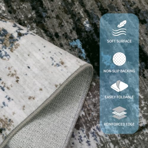 GarveeHome Washable Hallway Runner 2.5x10 Modern Kitchen Rug Gray Brown - Image 7