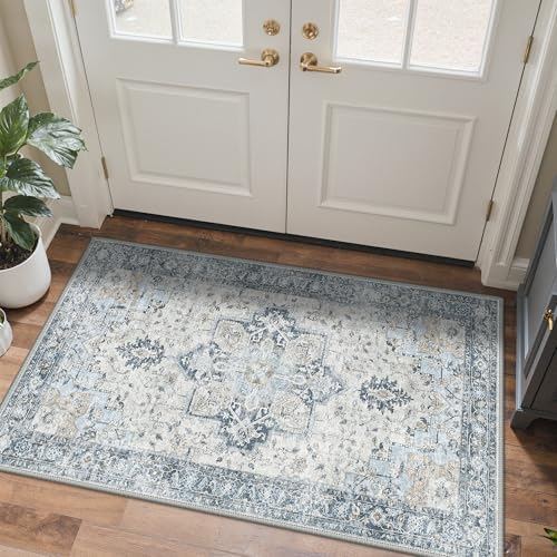 GENIMO Indoor Outdoor Rug, Washable for Patio and Deck, Light Blue, 3x5 by GENIMO