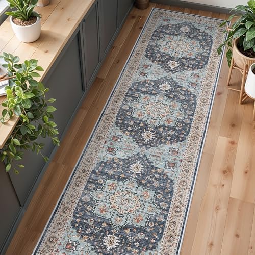 Machine Washable 3x10 Runner Rug: Oriental Hallway Rug Indoor Kitchen Rug - Image 2