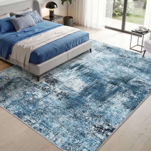 Stiio 9x12 Area Rugs for Living Room, Washable Blue Large Rug - Image 2