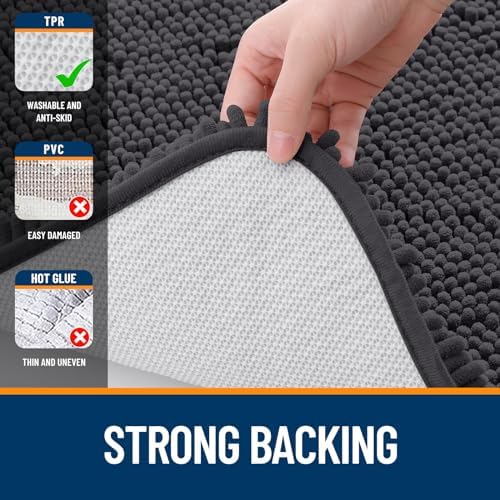 OLANLY Large Bathroom Rugs 70x46, Extra Soft Absorbent Chenille Bath Rugs - Image 6