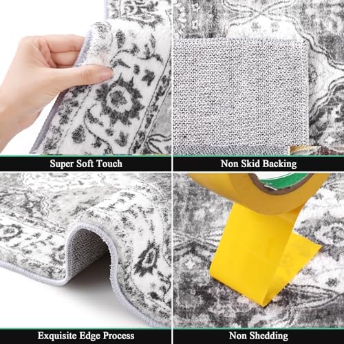 HEBE Hallway Runner Rug 2'x6', Washable Non Slip Kitchen Rug Runner - Image 3