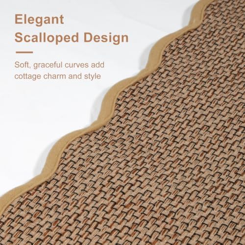 KIMODE Kitchen Rugs and Mats Set of 3 Scalloped Kitchen Runner for Floor - Image 3
