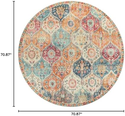 Lahome Moroccan Washable Round Area Rug, Soft Round Rugs 6ft Ultra-Thin - Image 2