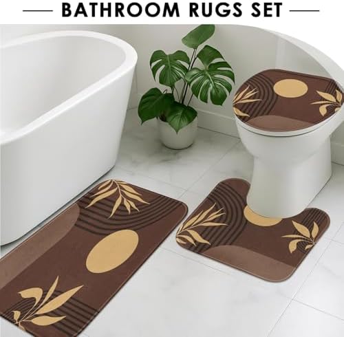 Bathroom Sets with Shower Curtain and Rug Boho Set of 4, Mid - Image 5