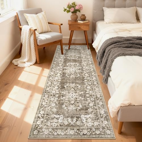 GarveeHome Floral Runner Rug 2x6 for Bedroom Vintage Throw Floor Cover by GarveeHome