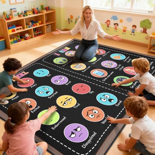 Classroom Rug Elementary 5x7 ft, Calming Corner Rug for Classroom by GRAMBET