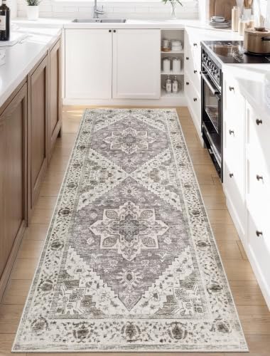 SERISSA 2x6 Washable Non Slip Boho Runner Rug for Hallway，Earth Tone by SERISSAHomeDecorCollection