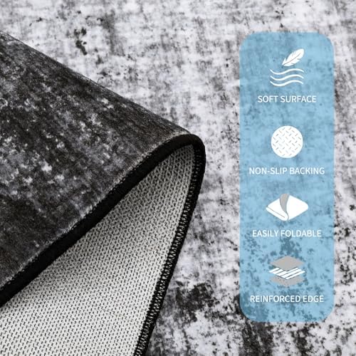 GarveeHome Entryway Rug 2.5x8 Washable Modern Abstract Small Grey - Image 4