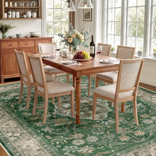 SameBed 8x10 Area Rug Living Room, Vintage Washable Carpet Green - Image 2