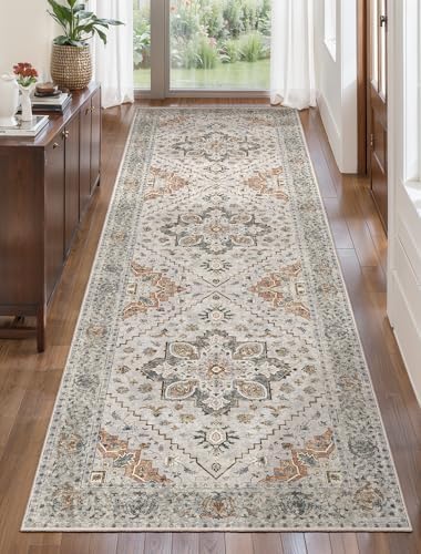 Tangsoo 2.6x8 Washable Runner Rugs for Hallway,Vintage Runner Rug Non Slip by Tangsoo