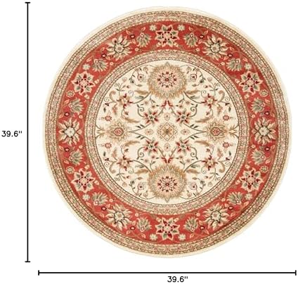 SAFAVIEH Lyndhurst Round Rug 3'3", Ivory & Rust LNH212R - Image 2