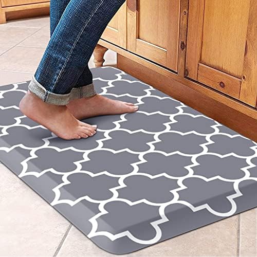 WISELIFE Anti Fatigue Mats for Kitchen Floor, 17.3" x 28", 4/5 Inch, Grey by WiseLife