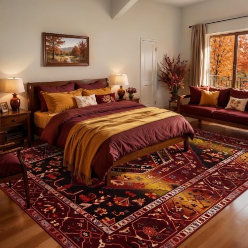 SERISSA 8x10 Washable Non Slip Boho Area Rug for Living Room - Image 3