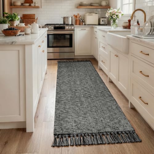 Collive Boho Washable Kitchen Runner Rug, 2.6' x 7' Woven Bathroom Rugs by Collive