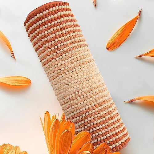 BSICPRO Fall Bathroom Rugs, 17x24 Chenille Bath Mats, Pumpkin Orange by BSICPRO