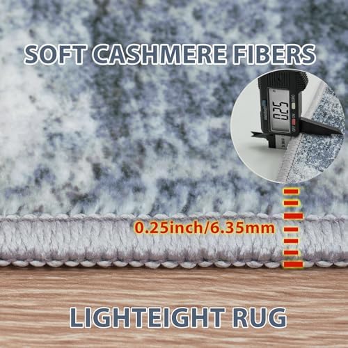 9x12 Area Rugs for Living Room Washable Bedroom Dining Room Blue Grey - Image 6