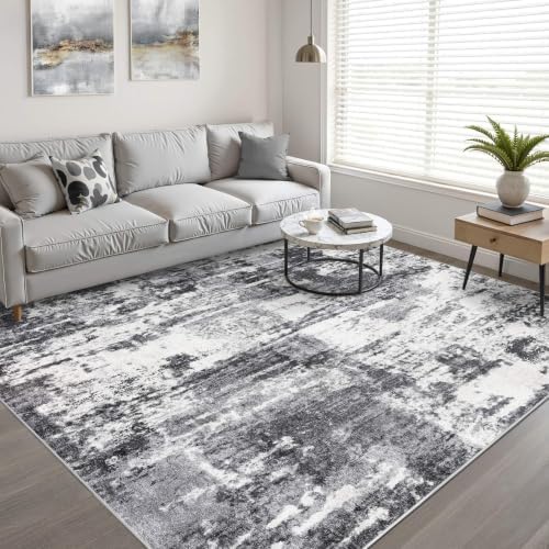 LOONGRUG 9x12 Area Rug Washable Neutral Modern Living Room Rug Black White - Image 6