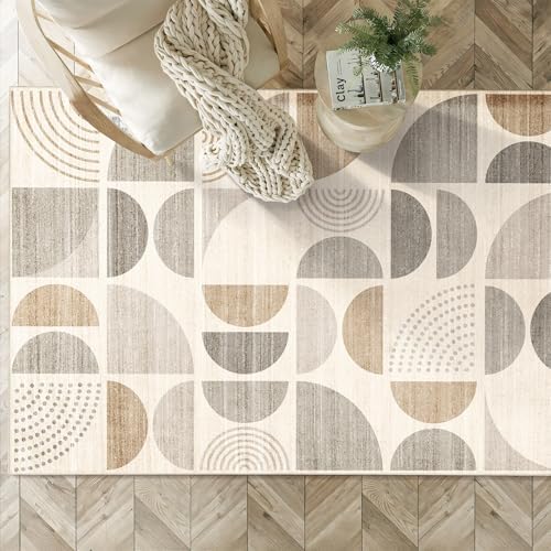 MUJOO Boho Rug Washable,3x5 Area Rugs Small Non Slip Modern Abstract - Image 3
