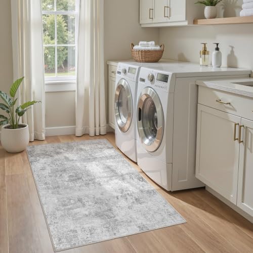 Tortania Area Rug Living Room Rugs - 3x5 Washable Soft Neutral Boho Moroccan Farmhouse Mat Indoor Floor Carpet for Bedroom Under Dining Table Home Office Decor - Ivory Grey - Image 6