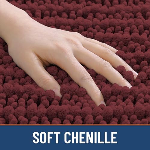 Smiry Bathroom Rugs 59X24, Extra Soft Rubber Backing Chenille Bath Mats - Image 4