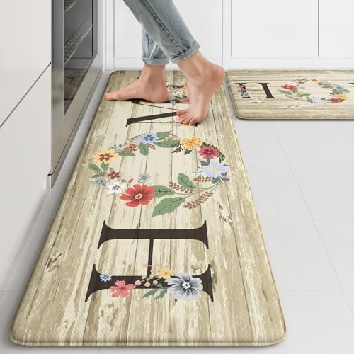 KIMODE Kitchen Mats for Floor Cushioned Anti Fatigue 2PCS Kitchen Rugs by StayinComfortCookwithJoy