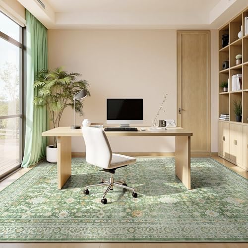 9x12 Area Rugs for Living Room, Washable Large Carpet, Light Green - Image 3