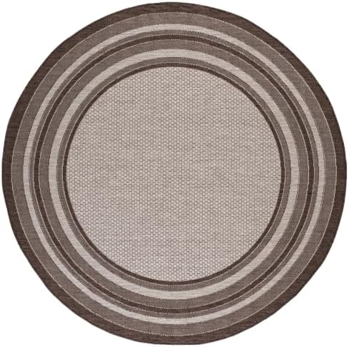 SAFAVIEH Courtyard Outdoor Round Rug 7'10", Grey & Brown CY8475-36312 - Image 2