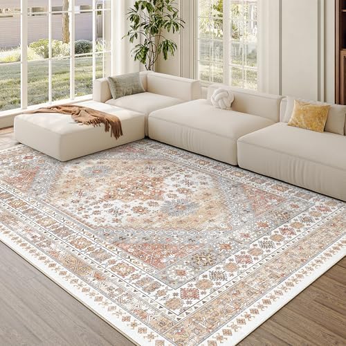 zesthome 5x8 Area Rugs for Living Room,Large Washable Rug,Orange by Zesthome