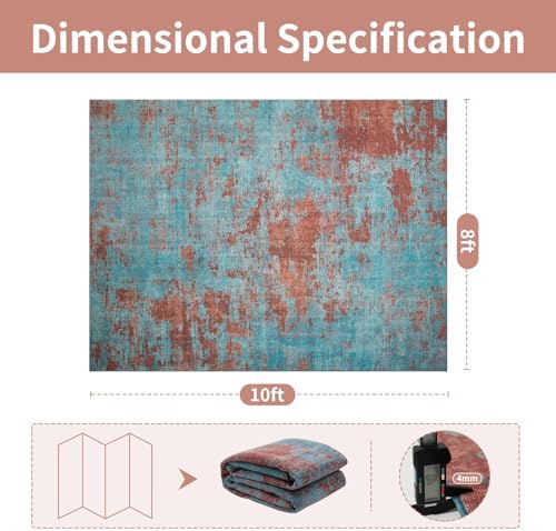8x10 Washable Area Rugs for Living Room,Bedroom,Dining Room- Blue Red - Image 2