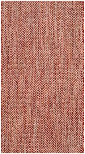 SAFAVIEH Outdoor Accent Rug 2'3"x5' - Courtyard Collection - Coastal Design, Red & Beige, Durable & Easy Cleaning, Ideal for Patio, Entryway, Mudroom, Backyard (CY8022-36521) - Image 3
