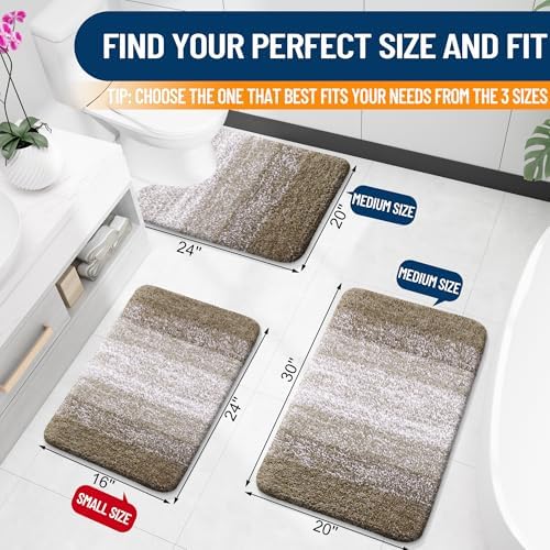 OLANLY Bathroom Runner Rug 70x20, Extra Soft Absorbent Microfiber Bath Rugs - Image 2
