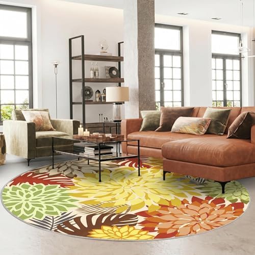 Arenarug Outdoor Rug Waterproof, Washable Patio Rug for Deck, 6x6, Orange - Image 2