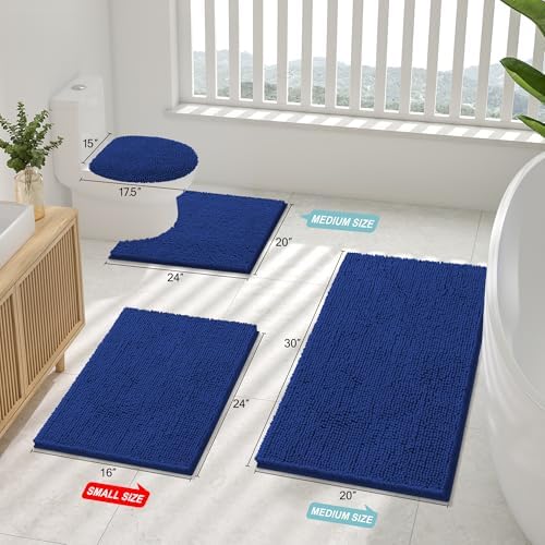 Smiry Bathroom Rugs 30X20, Luxury Chenille Extra Soft Absorbent Bath Mat - Image 2