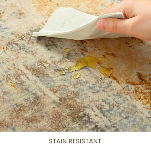 Entrance Rugs Indoor 2x3 Beige Entry Rug Washable Abstract Small Area Rug Non-Slip Low Pile Light Tan Throw Rugs for Entryway, Kitchen Floor, Front Door Indoor Door Mat, Bedroom Bedside - Image 7