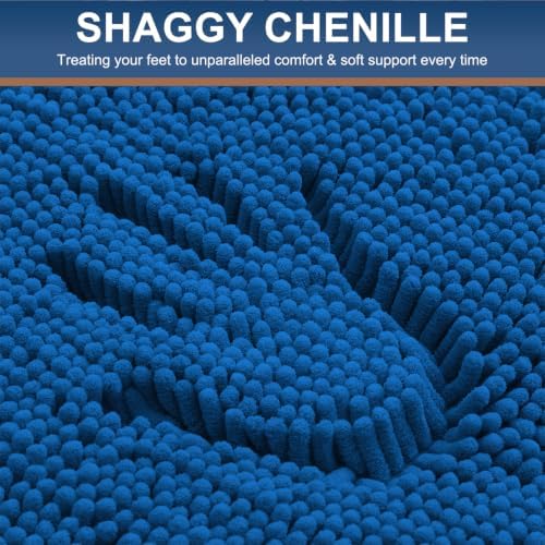 Smiry Bathroom Rugs 30X20, Luxury Chenille Extra Soft Absorbent Bath Mat - Image 3