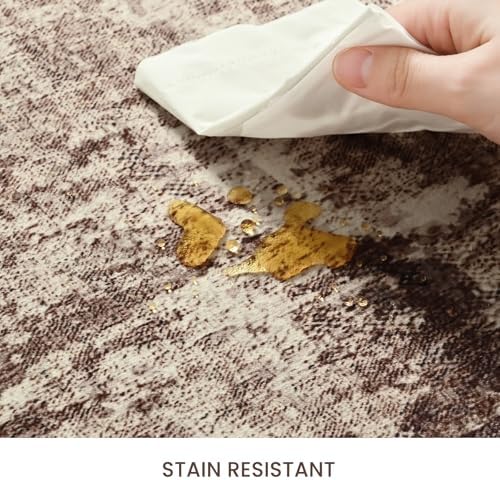2x6 Brown Rug Runners for Hallways Kitchen Runner Rug Non Slip Washable Coffee Long Runner Rugs with Rubber Backing Soft Abstract Carpet Runner for Bedroom, Kitchen, Bathroom, Entryway - Image 7