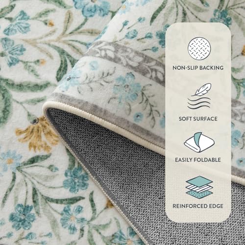 Lahome Blue 5x7 Area Rugs, Cottage Core Girls Bedroom Kids Nursery Rug - Image 5