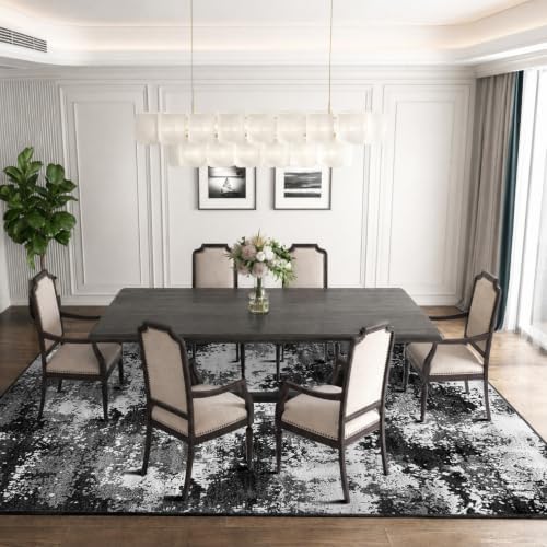 Washable Rug 9x12 Area Rugs for Living Room Bedroom Carpet Black - Image 3