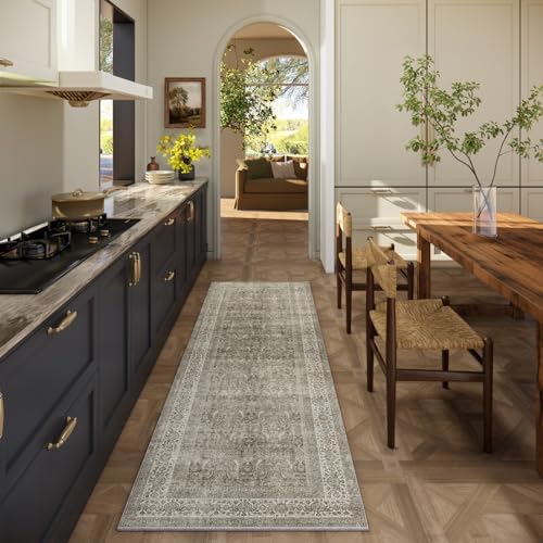 Washable Runners for Hallways Kitchen Rug: 2'6"x8' Runner Rugs Stain Resistant Non Slip Low Pile Soft Carpet Runners for Hallways Bedroom Entryway Indoor Beside Bathroom Laundry Room - Image 2